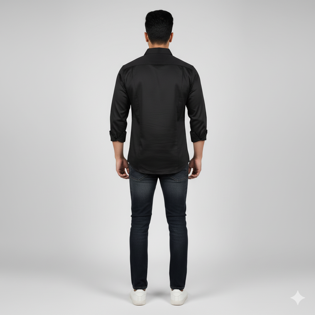 Men’s Black Classic Shirt with Horse Logo on Left Side – Stylish Casual Wear 3 Men’s Black Classic Shirt with Horse Logo on Left Side – Stylish Casual Wear - Image 3