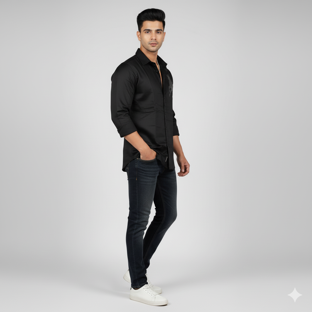 Men’s Black Classic Shirt with Horse Logo on Left Side – Stylish Casual Wear 5 Men’s Black Classic Shirt with Horse Logo on Left Side – Stylish Casual Wear - Image 5