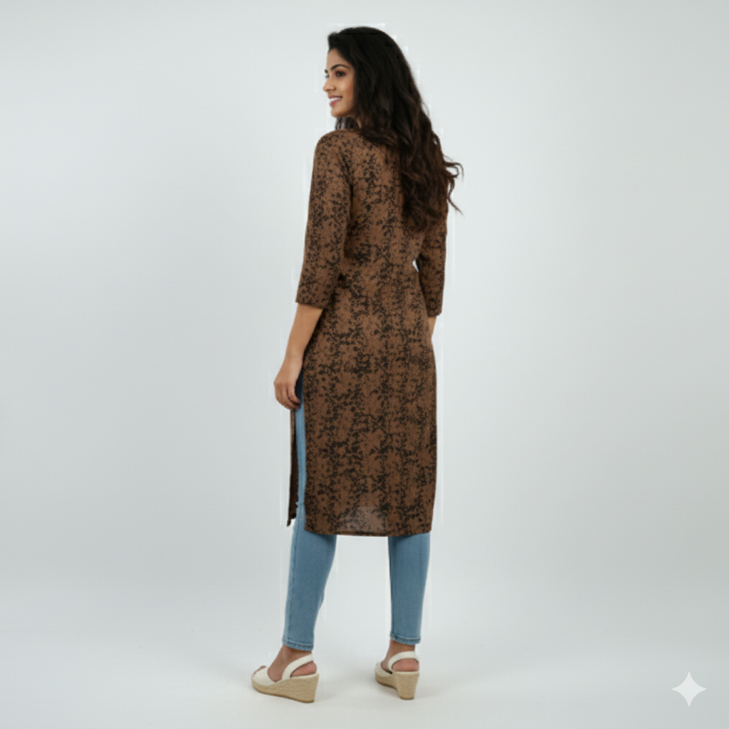 Women’s Wine Floral Printed Kurti Top with Lace Embroidary (Copy) 2 Women’s Wine Floral Printed Kurti Top with Lace Embroidary (Copy) - Image 2